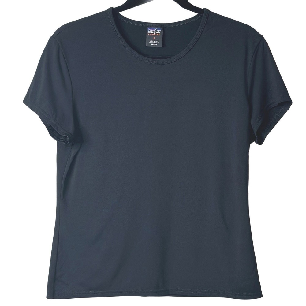 Patagonia Women's Capilene Performance T-Shirt Short Black Style 43050 Size L